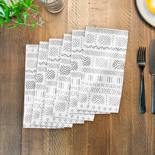 Gray Mudcloth 10" x 10" Cotton Twill Napkin